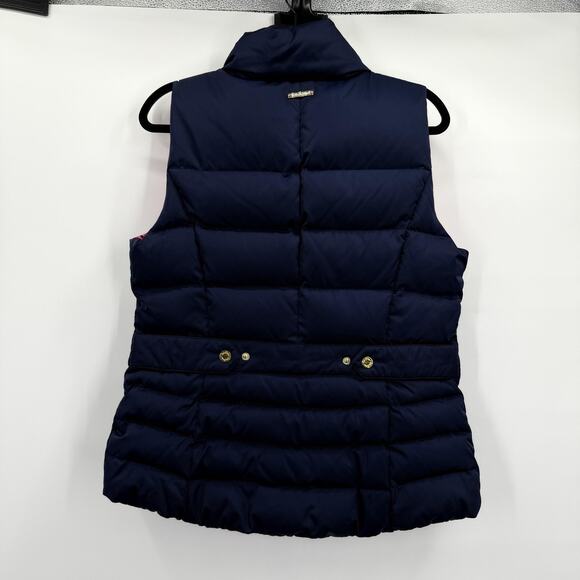 Lilly Pulitzer Vest Womens Large Navy Quilted Puffer Down Pink Print Lining - Picture 4 of 11